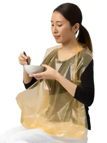 介護衣 エプロン 中部物産貿易 KAIGO-APRON-OR シール付介護用エプロン オレンジ（1000枚入） 医療白衣com
