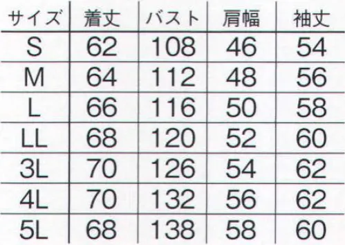 本州衣料 J-20000G-A ジャンパー（ヒヨク） ハードワークに最適、タフな綿100％ロングセラーモデル。 最高級の綿素材で仕立てた、快適な着心地の味わえる一着。 サイズ／スペック