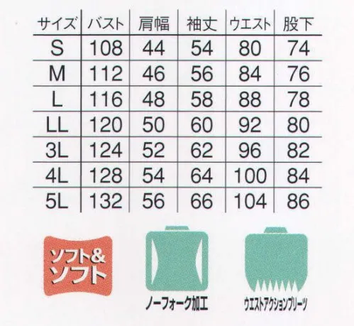 本州衣料 JV-001 オーバーオール 便利な機能を備えたECO素材使用のツナギ服です。ゆったりとした着心地で、腕の動きもスムーズ。肩の窮屈感を無くす加工を施し、どんな動きにも対応します。ウエスト部分にプリーツと呼ばれる伸縮加工と特殊ゴムを採用。ウエスト部分を閉め過ぎず、動きやすさが向上します。エコマーク認定番号 第05103024号。 サイズ／スペック