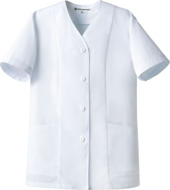 厨房・調理・売店用白衣 半袖白衣 セブン（白洋社） AA332-8 コート（女性用） 食品白衣jp