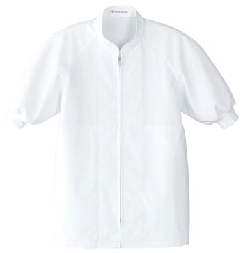 食品工場用 半袖白衣 セブン（白洋社） AA402-0 コート（男女兼用） 食品白衣jp