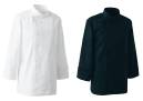 セブン（白洋社） BA1042 コックコート ダブル打ち合わせのオール比翼仕立てのコックコート。背中のタックや袖下の大きなマチが機能的です。丸カット・スリット入りの袖口は、伸ばして長袖丈になります。左胸に方玉ぶちポケット付き、後ろはシャツ風背ヨーク切り替えです。そで下マチ部分に蒸れ防止の菊穴付き。ポケット口・袖スリット口・襟付け止まりに、引き裂き防止のカンヌキ入り。厨房、フロアー、テイクアウトショップ、オープンキッチンの飲食に関するあらゆるシーンでご利用下さい。 ○C/100 カツラギ  ＊ ダブル打ち合わせのALL比翼仕立て  ＊ 左胸に片玉ぶちポケット付き  ＊ 袖口は角カットでスリット、タブ付き  ＊ 袖丈は、伸ばして長袖丈  ＊ 後ろはシャツ風背ヨーク切り替え、中心タック入り  ＊ そで下には機能的な大きなマチ入り  ＊ そで下マチ部分に蒸れ防止の菊穴付き  ＊ ポケット口、袖スリット口、襟付け止まりに引き裂き防止のカンヌキ入り※SS・Sサイズはレディス対応寸法になっています。※この商品はご注文後のキャンセル、返品及び交換は出来ませんのでご注意下さい。※なお、この商品のお支払方法は、先振込（代金引換以外）にて承り、ご入金確認後の手配となります。