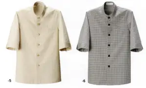 5分袖スタンドカラーコート