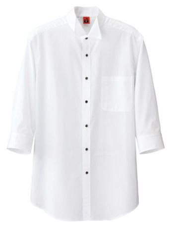 カジュアル 七分袖シャツ セブン（白洋社） QH7353 ウイングカラーシャツ（蝶タイループ付） サービスユニフォームCOM