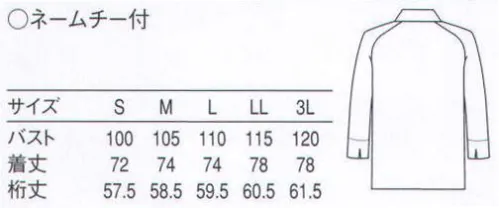 セブン（白洋社） BA1223 スタンドカラーコート ・五分袖コート  ・スタンドカラー  ・袖口カフススリット入り  ・丈夫で壊れにくいボタン使用  ・ネームループ付  ※第一ボタンをはずし、オープンカラーとして着用可能。 調理、軽作業工場などに適しています。 ○ポリエステル高混率の洗濯性に優れた素材を使用。 スタンダードな「調理着」に現代風のディテールを入れ込んだ新しいスタンダードな調理着です。 ※この商品はご注文後のキャンセル、返品及び交換は出来ませんのでご注意下さい。※なお、この商品のお支払方法は、先振込（代金引換以外）にて承り、ご入金確認後の手配となります。 サイズ／スペック