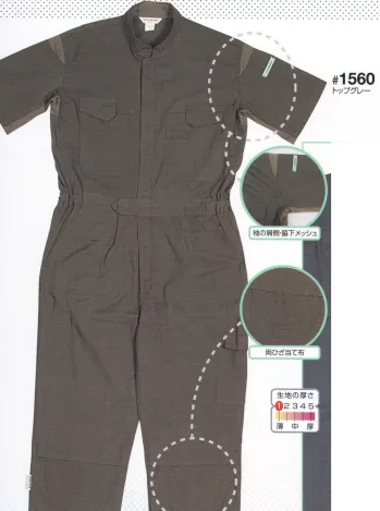 ツナギ ツナギ・オーバーオール・サロペット 日の丸（ソルディ） 1560 サマー続服 作業服JP