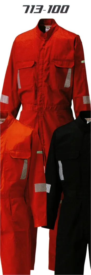 ツナギ ツナギ・オーバーオール・サロペット 日の丸（ソルディ） 713-100 反射素材続服 作業服JP