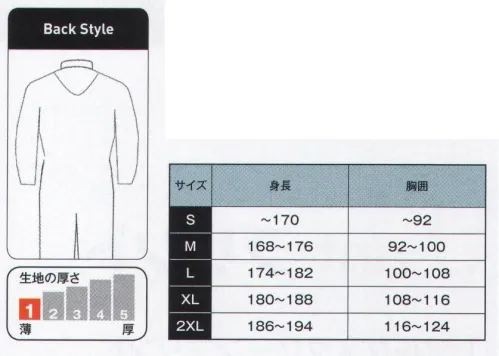 日の丸 1405 リブモア続服（10枚入） LIVMOA衣服内のムレを防ぐ高レベルの通気性能と、すぐれた防じん性で、現場作業の快適性と安全性をバックアップ。通気性・防じん性・耐久性・快適性東レのトレミクロン®を採用した多層構造素材はきわめて優れた通気性を備えています！他社製品に比べ、LIVMOA®は衣服内温度が、足踏み時で最大31％Rh低減しました！浮遊個体粉じんをキャッチ！トレミクロン®は、ポリプロピレン極細繊維からなる不織布で、繊維1本1本に高度な電石（エレクトレット）機能を付与。不織布内、不織布外部に強力な電界を作ります。それによって、目に見えないサブミクロンの微粒子ゴミから大きなゴミまでをキャッチし吸着させます。各作業での伸び、しゃがみなどの動きで生じる負荷に対しても優れた強度を発揮。作業員の安全性を耐久性で支援します。ソフトな肌触りとベタつきにくさを再現。汗ばみやすい現場作業を、快適な動きでバックアップします。※1サイズ10枚からの発注となります。※この商品はご注文後のキャンセル、返品及び交換は出来ませんのでご注意下さい。※なお、この商品のお支払方法は、先振込(代金引換以外)にて承り、ご入金確認後の手配となります。 サイズ／スペック