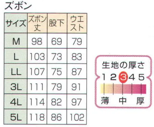 日の丸 1751 ズボン エピクロス・メガーナ:超導電性・長繊維加工糸を使用。発塵、吸塵性が少なく、帯電防止、耐摩擦・耐洗濯性に優れています。 サイズ／スペック