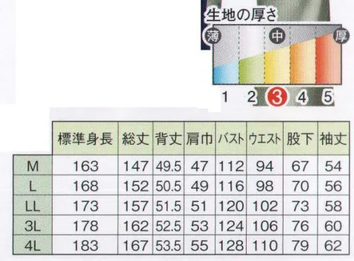 日の丸 2-059 続服（550-03） ホワイトアロー サイズ／スペック