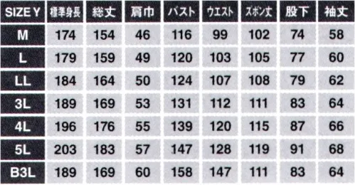 日の丸 532 難燃ツナギ服 大和紡績 PROBAN® 難燃加工特長は綿100％の快適性と、火花から体を守る安全性の両立です。この2つの難燃加工のプロバン®生地※を使用することで実現しました。素晴らしい着心地と機能を、是非一度お試しください。1.綿だから快適天然繊維なので柔らかくて、快適な着心地が得られます。2.綿なのに難燃プロバン®加工により、難燃性が向上しています。着火しても、炭化するため燃え広がりません。3.綿でも大丈夫繊維が溶融しないため、肌に貼りつきません。また、洗濯しても難燃性が持続されています。■特徴[難燃性]燃えにくさを表すLOI(Limiting Oxgen Index)値が高い数値を示しています。[耐久性]250回の洗濯にも耐え、初期の難燃性を保ちます。[安全性]非毒性※は、防炎製品認定委員会で承認されています。防炎協会認定番号AS8001 煙毒性もありません。※一般毒性・接触皮膚障害性[帯電性]合繊の難燃製品にくらべて、帯電性が低く、静電気の発生がほとんどありません。[吸湿性]ソフトな着心地・さわやかな吸汗性を持っています。[強力]加工を施すことにより、強力が著しく低下することはありません。【注意事項】・ご使用の際は注意事項及び製品ラベルをよく読んだ上でご使用ください。・難燃加工を施しておりますが、不燃性ではありません。・破れ、穴あき、汚れ等異常が確認された場合は、交換してください。・溶接作業を安全に進めるための補助的な製品で、作業服の上から着用してください。・廃棄処分される場合は、廃棄物処理法・都道府県条例に従って処理してください。・軽金属の溶接については対応しておりませんので、お問合せ下さい。※組織や組成により、性能に差が出る場合がございます。※プロバン®はRhodia社の登録商標です。 サイズ／スペック