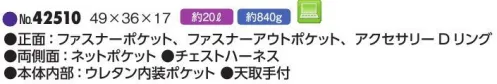 平野 42510 GERMANE GEAR リュック ※この商品はご注文後のキャンセル、返品及び交換は出来ませんのでご注意下さい。※なお、この商品のお支払方法は、先振込(代金引換以外)にて承り、ご入金確認後の手配となります。 サイズ／スペック