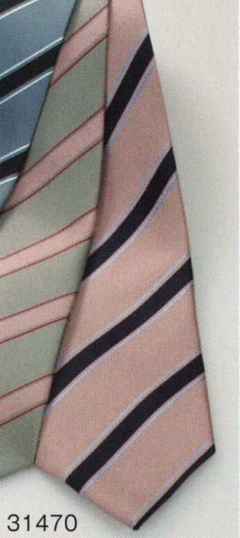 ハネクトーン 31470 メンズネクタイ（スモールポイントストライプ/ピンク系） 小さく丸い点模様をベース織りにした、織りの異なる太・細のストライプ柄。それぞれのアクセントカラーで、胸元を多彩に演出。