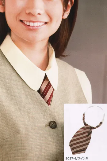オフィスウェア リボン・タイ・アスコット ハネクトーン 8037-4 アスコットタイ（細ジンメストライプ） 事務服JP