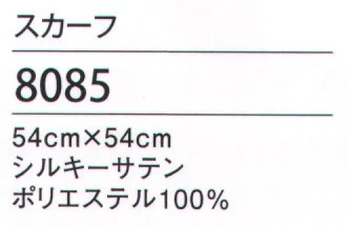 ハネクトーン 8085 スカーフ 衿もとのワンポイントで華やかさを主張し、気持ちまで高めてくれるスカーフの魔法。女性ならではのやさしいニュアンスで、お客様に心からのおもてなしを印象づけます。 サイズ／スペック