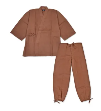 祭り半天・シャツ 作務衣・ジンベイ 伊田繊維 3003 本柿渋染作務衣（LL） 祭り用品jp