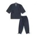 祭り用品jp 祭り半天・シャツ 作務衣・ジンベイ 伊田繊維 5084 カイハラデニム・11オンス作務衣[改](3L)