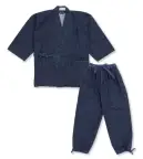 伊田繊維 5288 カイハラデニム・11オンス　バイオウォッシュ作務衣[改]