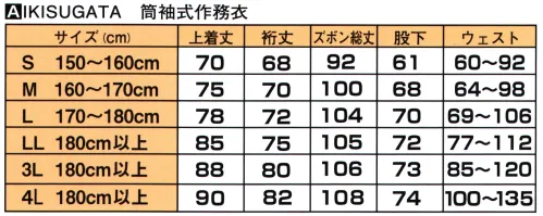 伊田繊維 1052 たてスラブ作務衣（4L） 「IKISUGATA」オーソドックスで一年を通して着用いただけるような定番作務衣です。スラブ糸とは糸が均一ではなくわざと太い部分と細い部分があるようにして紡績された糸です。スラブという生地は少しでこぼこしており、それが素朴な雰囲気を醸し出してくれています。綿素材ですので肌触りもよく、吸汗性など機能性にも優れた王道の作務衣です。  ※上下セットです。※この商品はご注文後のキャンセル、返品及び交換は出来ませんのでご注意下さい。※なお、この商品のお支払方法は、先振込（代金引換以外）にて承り、ご入金確認後の手配となります。 サイズ／スペック