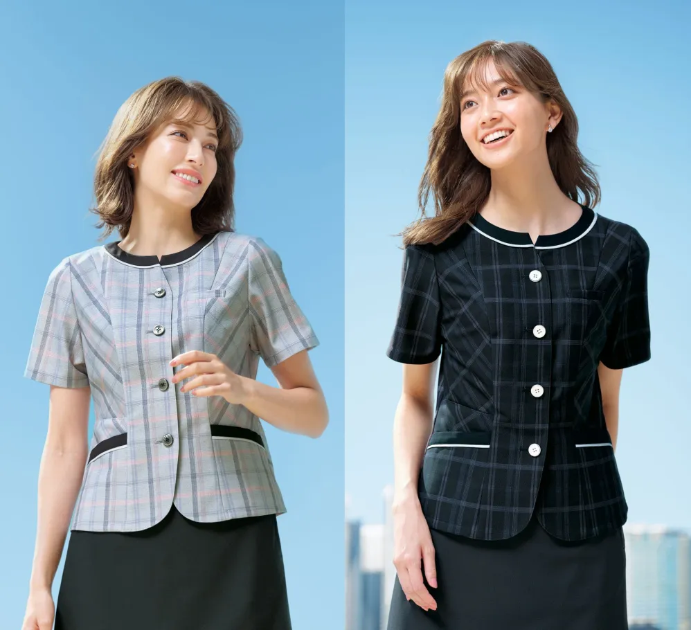 オーバーブラウス GOBL-1501-K5 ブルー 事務服 半袖 おしゃれ オフィス レディース サーヴォ GROW Grow オーバーブラウス GOBL-1501-K5 ブルー 事務服 半袖