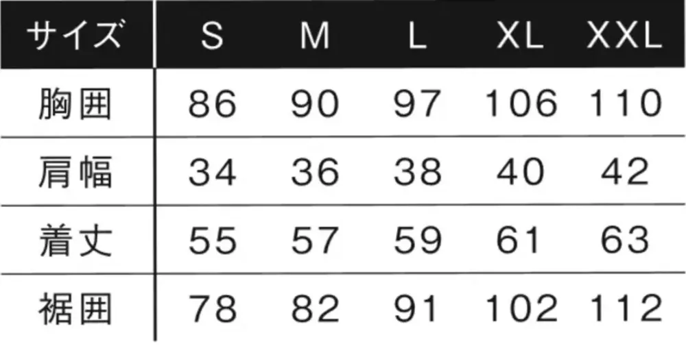 アイズフロンティア PS1077 インナーベストペルチェセット 7個タイプ サイズ・スペック