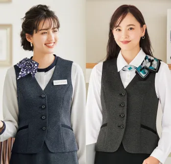 オフィスウェア ベスト 神馬本店 SA490V ベスト（きらめくボタン） 事務服JP