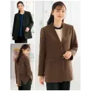 事務服JP オフィスウェア 長袖ジャケット（ブルゾン・ジャンパー） 神馬本店 WN104JL レディースノーカラージャケット