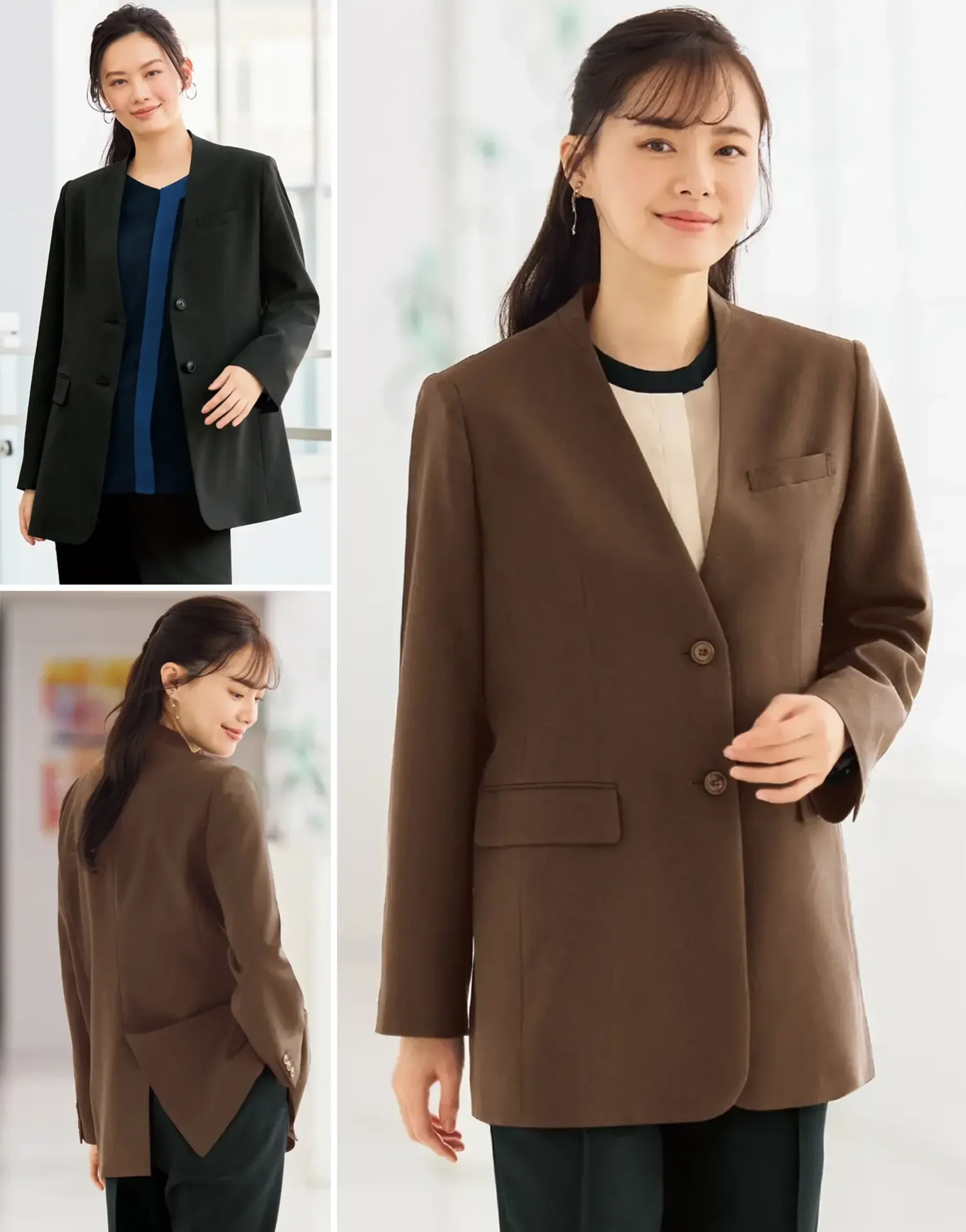 神馬本店 WN104JL レディースノーカラージャケット