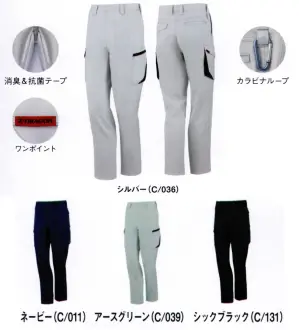 製品制電ストレッチノータックカーゴパンツ