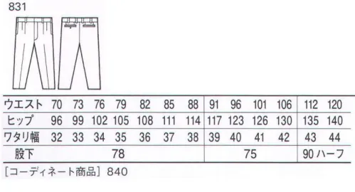 自重堂 831 低発塵製品制電ツータックパンツ チリやホコリを嫌うデリケートワークを支える低発塵ユニフォームシンプルなデザインに秘めた上質の二重織り素材「リバーセル」。チリやホコリの原因になる毛羽発生を抑え、JIS規格の帯電防止基準をクリア、ウォッシュ＆ケアにも優れ、ハード＆ソフトワークの必須ペアコーディネートアイテムです。低発塵素材「リバーセル」リバーセルは、清浄性と吸水性を併せもつ素材。表側にチリやホコリの原因となる毛羽が発生しにくいポリエステル長繊維を使用し、低発塵性を実現。ウォッシュ＆ケア性にも優れています。※こちらの商品は取り寄せのため、ご注文から商品お届けまでに約4～5営業日（土日祝祭日除く）程の期間をいただいております。  サイズ／スペック