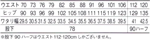 自重堂 83701 製品制電ストレッチノータックパンツ フルハーネスを装着してもポケットがベルトに隠れにくいデザイン。ストレッチ素材を使用し、動きやすさにもこだわったワークウェア。※こちらの商品は取り寄せのため、ご注文から商品お届けまでに約4～5営業日（土日祝祭日除く）程の期間をいただいております。  サイズ／スペック