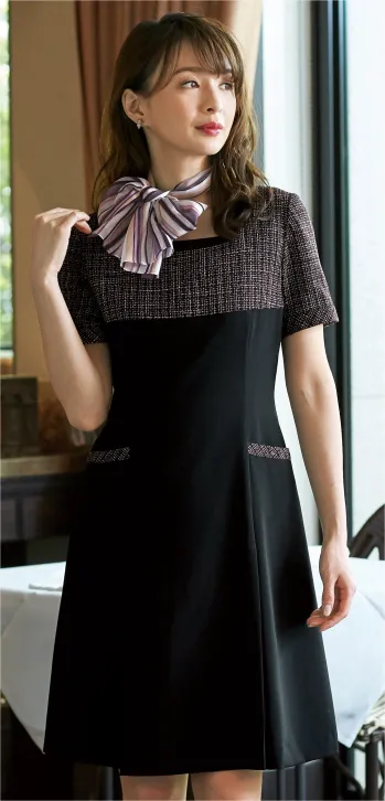 インフォメーション・ショールーム 半袖ワンピース ジョア 61430  事務服JP