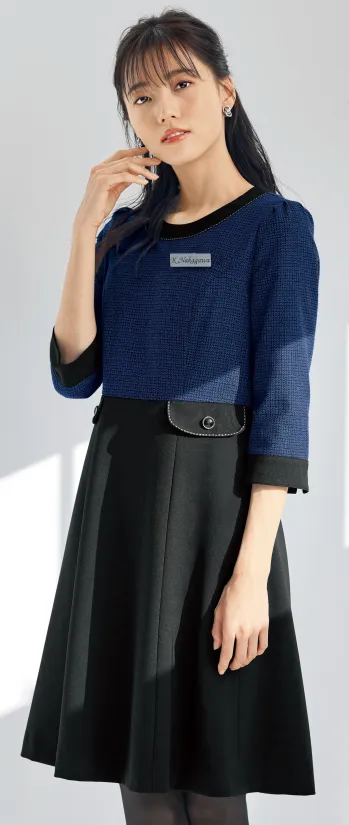 インフォメーション・ショールーム 七分（八分）袖ワンピース ジョア 61735  事務服JP