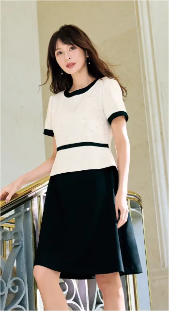 オフィスウェア 半袖ワンピース ジョア 62130-4 ワンピース 事務服JP