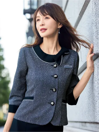 オフィスウェア 七分袖ジャケット ジョア 82135-1 ソフトジャケット 事務服JP