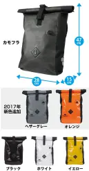 カジメイク GP-002 バックパック 20L PIRARUCU&reg;荷物の出し入れが簡単に行える広い開口部。高い防水性を確保したバッグ！エアバルブで中にたまった空気を排出。ロールトップ方式を採用し、高い防水性を確保。3M反射プリントで視認性UP。本体を丸めて収納できる。※海外生地の為、輸入中の細かな傷や汚れ、縫製に若干の仕上がりの甘さがみられる場合がございます。ご了承の上、ご注文下さいませ。