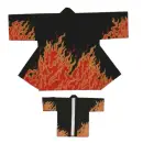 上西産業 DM-6341 イベント袢天（黒・炎）