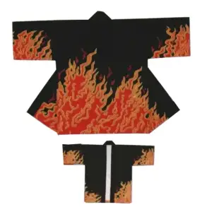 イベント袢天（黒・炎）