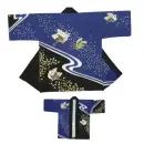 上西産業 DM-6360 イベント袢天（黒/青・蝶）