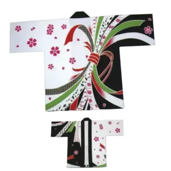 祭り半天・シャツ 半天 上西産業 DM-6365 イベント袢天（黒・製斗） 祭り用品jp