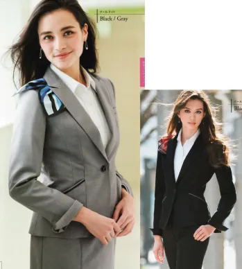 オフィスウェア 長袖ジャケット（ブルゾン・ジャンパー） カーシーカシマ EAJ-581 ジャケット 事務服JP