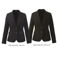カーシーカシマ EAJ1002 ジャケット EAJ1002 ジャケット衣替えの時期や体感温度は人それぞれ。だからこそ、暑い時期も寒い時期も365日毎日着られる素材で快適に。ニットのように伸びるシャドーチェック素材と、バリエーション豊かなラインナップで、多様性と統一感を両立します。特徴●タテ・ヨコ方向に伸縮性のある2WAYストレッチ●吸汗、速乾性に優れています●イージーケア＆自宅で洗濯可能●スカーフループ®付き●動きやすい立体パターン設計（ARM360°プラス）●袖口を折返して長さ調節が可能●肩パッドがなく、軽い着心地●破れにくい補強仕様大きめ胸ポケット仕様品番：EAJ1002品名：ジャケットカラー：62 ネイビーチェック、610 ブラックチェックサイズ：5号、7号、9号、11号、13号、15号、17号、19号※19号は受注生産になります。※受注生産品につきましては、ご注文後のキャンセル、返品及び他の商品との交換、色・サイズ交換が出来ませんのでご注意ください。※受注生産品のお支払い方法は、前払いにて承り、ご入金確認後の手配となります。