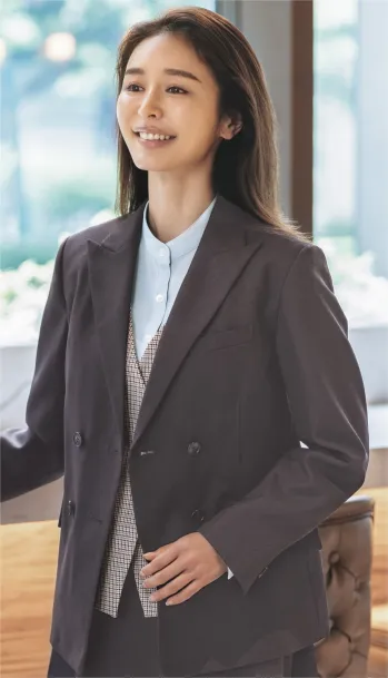 オフィスウェア 長袖ジャケット（ブルゾン・ジャンパー） カーシーカシマ EAJ796 ダブルジャケット 事務服JP