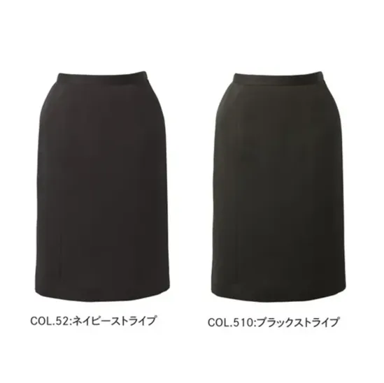 カーシーカシマ EAS1012 タイトスカート EAS1012 タイトスカートベーシックな生地にほどよい艶感をプラスした新鮮なルックス。ウエストにはインカムループ付き。特徴●タテ・ヨコ方向に伸縮性のある2WAYストレッチ●吸汗、速乾性に優れています●抗菌性が高く、ニオイがつきにくい抗菌防臭素材●環境に配慮した素材を使用したサステイナブル素材●グリーン購入法対応商品●静電気防止機能あり●ウエスト部分やゴムを傷めず、ずっとキレイに着られるインカムループ付き●3段カンでウエストのフィット感を3段階に調整できます●座っても裏地が見えにくい吹き出し防止裏地（実用新案登録番号 第3186091号）●破れにくい工夫を施したスリット仕様品番：EAS1012品名：タイトスカートカラー：52 ネイビーストライプ、510 ブラックストライプサイズ：5号、7号、9号、11号、13号、15号、17号、19号、21号、23号※23号は受注生産になります。※受注生産品につきましては、ご注文後のキャンセル、返品及び他の商品との交換、色・サイズ交換が出来ませんのでご注意ください。※受注生産品のお支払い方法は、前払いにて承り、ご入金確認後の手配となります。