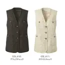 カーシーカシマ EAV1001 ジレ EAJ1001 ジレ洗練された印象の軽やかなツイード生地。ブライトレーヨンリングの光沢感と、白黒の意匠糸により上質感を感じさせるジュエリーなツイード素材。ツイード特有の重みを感じさせない、軽やかな着心地です。やわらかい上品な印象のホワイトチェックと、落ち着いた印象のブラックチェックで、洗練された高級感を演出します。撥水防汚加工付きなので明るい色でも安心して着用していただけます。特徴●横方向に伸びるストレッチ素材●撥水・防汚素材で水や汚れに強い●イージーケア＆自宅で洗濯可能●静電気防止機能あり●スカーフループ®付き(サポートループ付き)●内ポケットには、ナプキンを収納できるボタン付きフェムテックポケットと、リップや目薬などの小物とファンデーションやハンカチなどを分けて収納できるメイクアップポケットを搭載●メモ帳やスマホがしまえる大容量腰ポケット●さらにスラッシュポケットも装備●IDカードや名刺の出し入れがしやすいカードポケット●ペンをさしても破れにくい仕様の胸ポケット仕様品番:EAJ1001品名:ジレカラー:610 ブラックチェック、611 ホワイトチェックサイズ:5号、7号、9号、11号、13号、15号