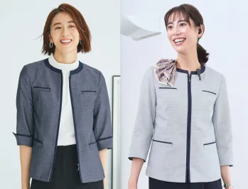 オフィスウェア 七分袖ジャケット カーシーカシマ ESJ889 ライトジャケット 事務服JP