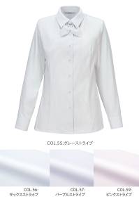 カーシー EWB876 ブラウス（長袖） 凛と気映える合わせやすいストライプTRICOT STRIPE KNIT（トリコット ストライプ ニット）ポリエステル100％ストライプと優れた素材感で生まれる、シャープな存在感。上品なストライプが洗練を印象づけるトリコットニット。軽量でストレッチ性に優れ、通気性が良くムレにくいのが特徴。また、フルダル糸を使用しているので透けにくく、SR防汚加工を施し、汚れを落ちやすくしています。シワになりにくく、型くずれしにくい快適素材です。※19号は受注生産になります。※受注生産品につきましては、ご注文後のキャンセル、返品及び他の商品との交換、色・サイズ交換が出来ませんのでご注意ください。※受注生産品のお支払い方法は、先振込（代金引換以外）にて承り、ご入金確認後の手配となります。