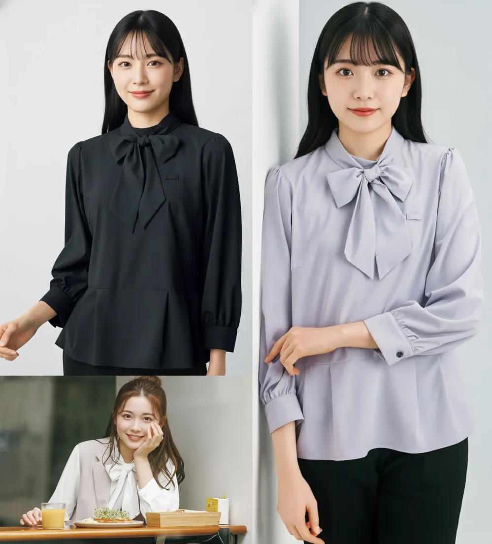 美品 近年モデル◎Y's オーバーサイズボウタイ長袖シャツ ウール パープル 美品 近年モデル◎Y's オーバーサイズボウタイ長袖シャツ ウール パープル