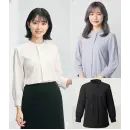 事務服JP オフィスウェア 七分袖ブラウス カーシーカシマ EWB945 スタンドカラーブラウス（八分袖）