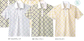 介護衣 半袖ポロシャツ カーシーカシマ HM-2059 チェックPTプルオーバー 医療白衣com